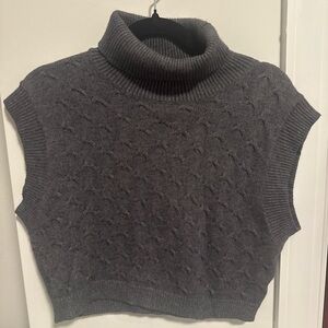 Charcoal Cable Knit Turtleneck Sweater